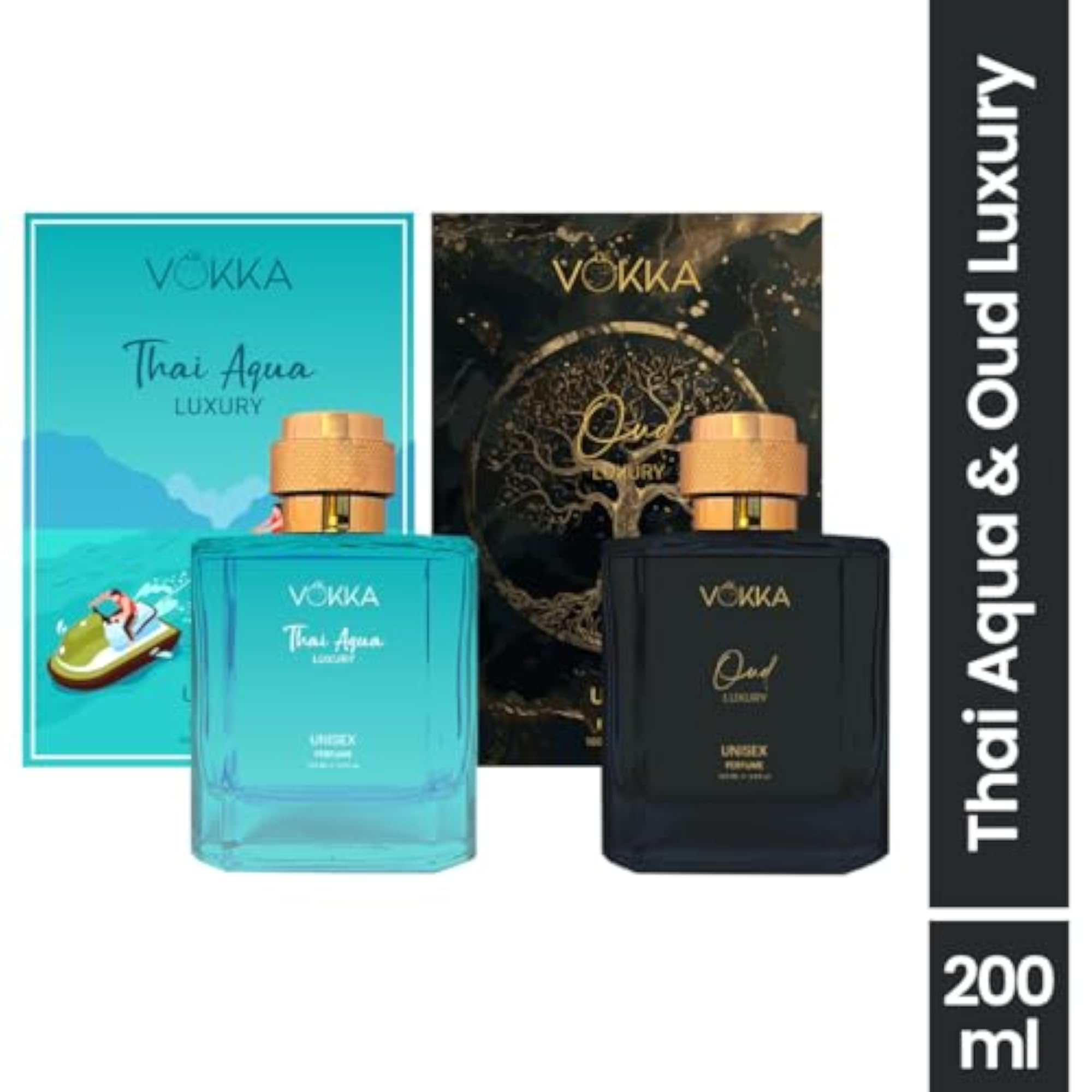 Thai Aqua & Oud Unisex Luxury Perfume, 2x100ml